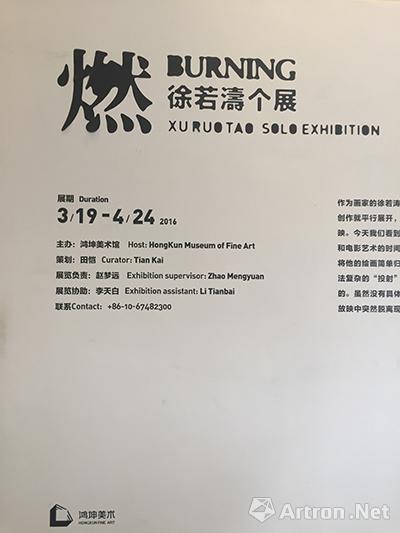 “燃——徐若涛个展”在鸿坤美术馆开幕  电影与绘画的平行展开