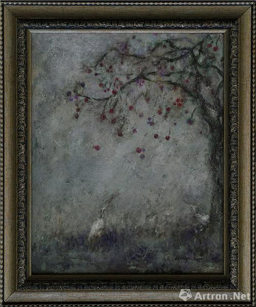 《鸟儿们的花楸树》布面油画 41x33cm 2010